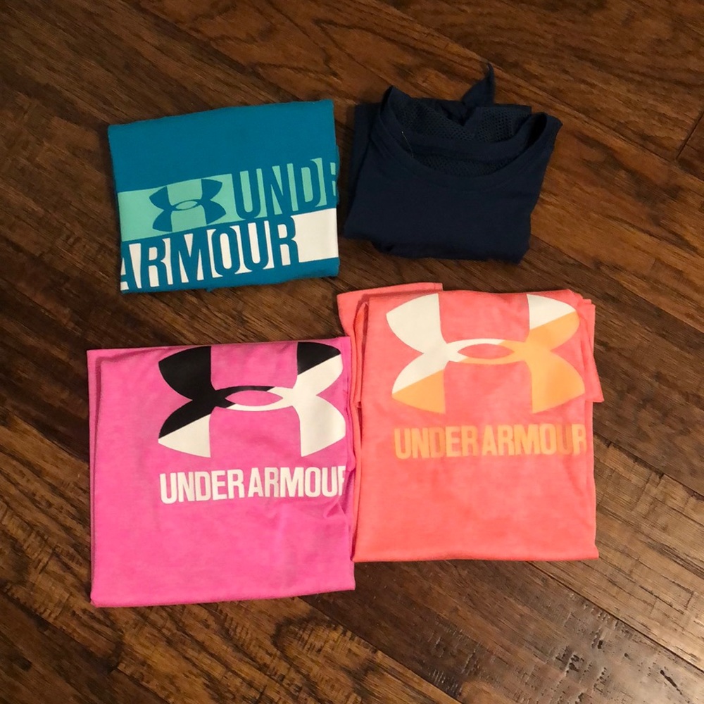 four pack of under armory athletic tops